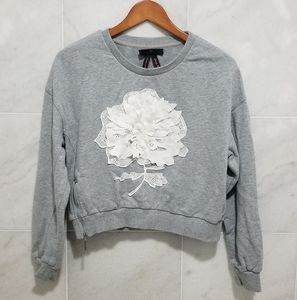 Bread n Butter Lounge Pink Sweater Shirt Floral 1